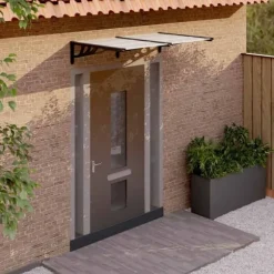 Entrétak svart och transparent 152,5x90 cm polykarbonat