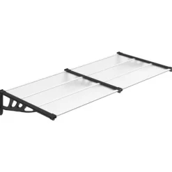Entrétak svart och transparent 199x90 cm polykarbonat