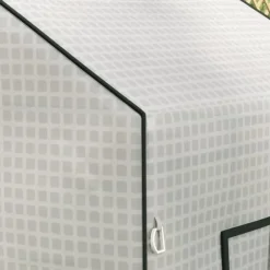 Ersättningsfolie PE 140x73x190 cm, UV-skydd, rullport & sidofönster – för växthus/tomathus, vit