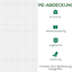 Ersättningsfolie 600x300x200 cm, frontdörr & 12 fönster, rivtålig UV-PE – växthustunnel, vit