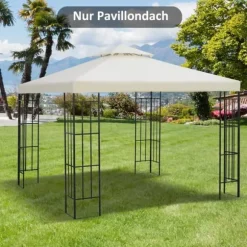 Ersättningspaviljongtak, 3x3m, Kräm Vit