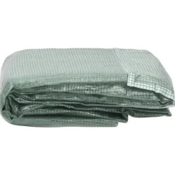 Ersättningsskydd för växthus - Grön - 200x450x200 cm - 6 fönster - 1 dörr - PE