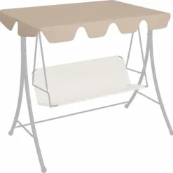 Ersättningstak - vidaXL - 150/130x105/70 cm - Beige - 100% polyester - Vattentålig