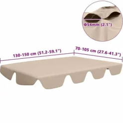 Ersättningstak - vidaXL - 150/130x105/70 cm - Beige - 100% polyester - Vattentålig