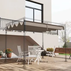 Ersättningstak för 2,85 x 2 m pergola, vattenavvisande infällbar vågkapell med regndräneringshål, UV-skydd 30+, vintertätt skuggskydd för trädgård, ba | CDON