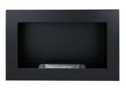 Etanolkamin Bioethanol väggmonterad biospis 65 x 40 x 12 cm matt svart Biopanna miljövänlig biospis