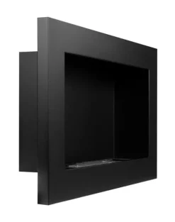 Etanolkamin Bioethanol väggmonterad biospis 65 x 40 x 12 cm matt svart Biopanna miljövänlig biospis