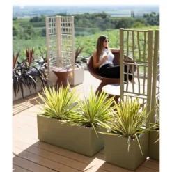 Ethica rektangulär blomlåda 80 cm grön