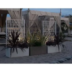 Ethica rektangulär blomlåda 80 cm med taupe spaljé