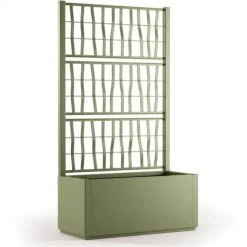 Ethica rektangulär blomlåda 80 cm med grön spaljé