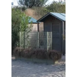 Ethica rektangulär blomlåda 80 cm med grön spaljé