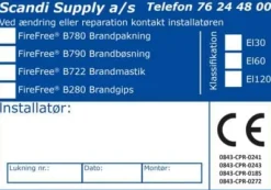 Etikett CE-märke för brandskydd B780-B790-B722-B280 (10 st.)