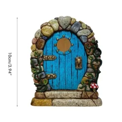 Fairy Dörr för träd Miniatyr Fairy Trädgård Utomhusdekor Tillbehör Gård Konst Skulptur Dekoration för barnrum Väggträd