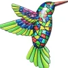 Fågel Kolibri Väggdekor Trädgård prydnad 12x13,5cm - Grön