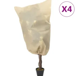 Fiberdukar med dragsko 4 st 70 g/m² 0,8x1,2 m