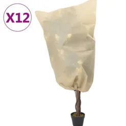 Fiberdukar med dragsko 12 st 70 g/m² 0,8x0,8 m