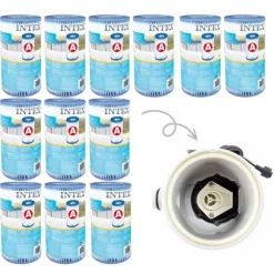 Filter typ A - Intex - 12 delar - Lämplig för filterpump 28604GS/28638GS/28636GS & WAYS skurborste