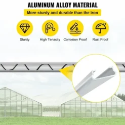 Fjädertråd & låskanal, 6,56 fot fjäderlås & U-kanalspaket för växthus, 50 PE-belagda förpackningar.
