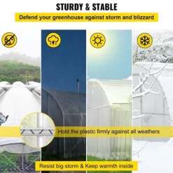 Fjädertråd & låskanal, 6,56 fot fjäderlås & U-kanalspaket för växthus, 50 PE-belagda förpackningar.