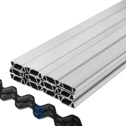 Fjädertråd, låskanal, 6,56 fot fjäderlås, U-kanalpaket för växthus, 40-pack PE-belagd tråd & aluminiumkanal.