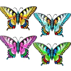 Fjäril Väggdekor Trädgård prydnad 18,5x0,3x12cm - Blå