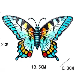 Fjäril Väggdekor Trädgård prydnad 18,5x0,3x12cm - Blå
