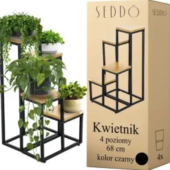 Flernivås stående blomställning för blommor och växter, industriellt rustikt 68