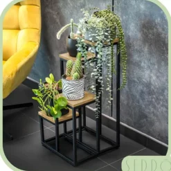 Flernivås stående blomställning för blommor och växter, industriellt rustikt 68