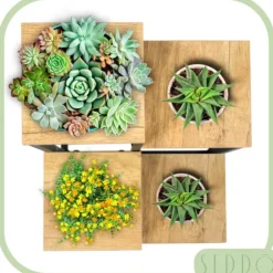 Flernivås stående blomställning för blommor och växter, industriellt rustikt 68