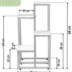 Flernivås stående blomställning för blommor och växter, industriellt rustikt 68