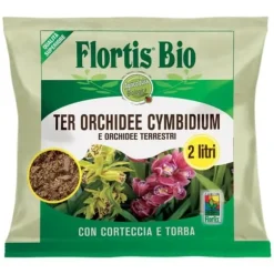FLORTIS TERRICCIO ORKIDEOR/CYMBIDIUM 2LT VÅRD FÖR VÄXTER INOMHUS UTOMHUS TRÄDGÅRDSARBETE