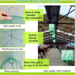 Flugfälla flugfångare 4-pack – återanvändbar, effektiv flugavvisare för utomhus och inomhus