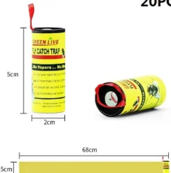 Flugfällorrulle, flugfångartejper, flugdödarpapper, 20 st inomhus flugdödande papper mot knott[J443]