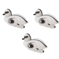 Flytande gul ankedam prydnadsset för trädgård och pool - 3 realistiska plastankor - Perfekt för vattendekoration - C Style - 12x6,5 cm