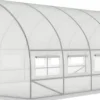 Folietunnelväxthus med fönster 600 x 300 x 200 cm Vit