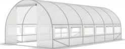 Folietunnelväxthus med fönster 600 x 300 x 200 cm Vit