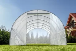 Folietunnelväxthus med fönster 600 x 300 x 200 cm Vit