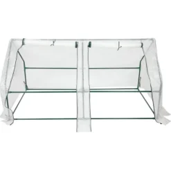 Folieväxthus - Trädgårdsväxthus - 180×90×90 cm - Upprullningsbar dörr - Förstärkt PE-duk - Järnram - Vattentät - Grön/Vit