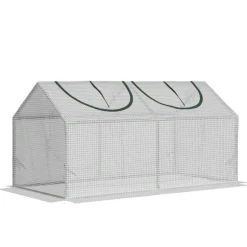 Folieväxthus 120x60x60 cm med fönster, PE – tomathus/drivbänk, vit