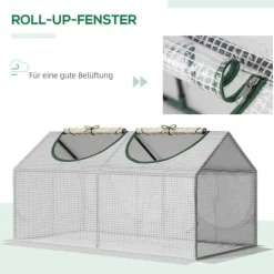 Folieväxthus 120x60x60 cm med fönster, PE – tomathus/drivbänk, vit