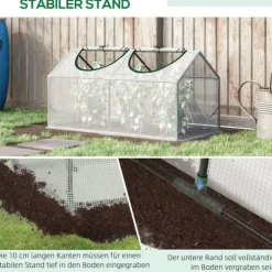 Folieväxthus 120x60x60 cm med fönster, PE – tomathus/drivbänk, vit