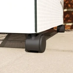 Folieväxthus 69x50x165 cm med hjul & hyllor, stålskelett, vintertåligt, vitt – för tomater & växter