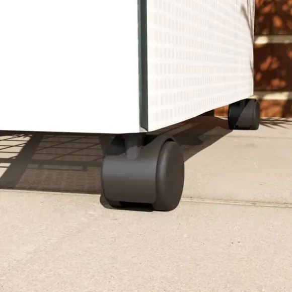 Folieväxthus 69x50x165 cm med hjul & hyllor, stålskelett, vintertåligt, vitt – för tomater & växter