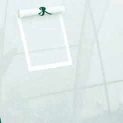 Folieväxthus 180x180x200 cm med rullport & 2 fönster, stålskelett, vitt