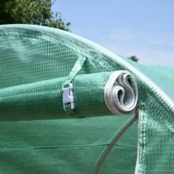 Folieväxthus 395x195x190 cm, rundbåge, 6 nätfönster – odlingstunnel