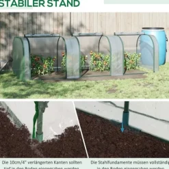 Folieväxthus 295x100x80 cm, stål, transparent, med dörr