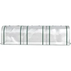 Folieväxthus 295x100x80 cm, stål, transparent, med dörr