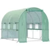Folieväxthus 2,95x2x2 m, gåbart, 6 fönster, UV-skydd – för trädgårdsodling