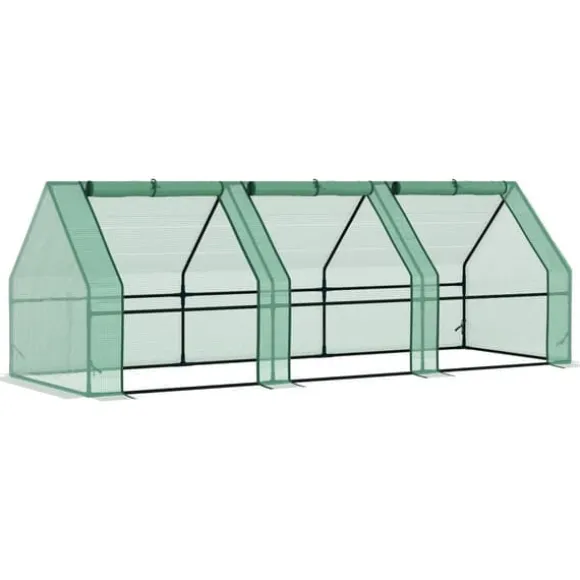 Folieväxthus/drivbänk 270x90x90 cm, grön – för tomater & plantor