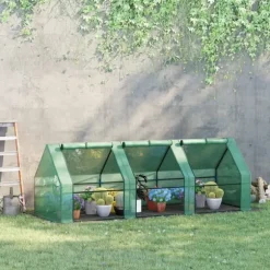 Folieväxthus/drivbänk 270x90x90 cm, grön – för tomater & plantor